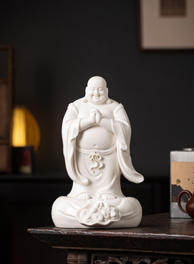 大号陶瓷恭喜弥勒佛招财笑佛摆件