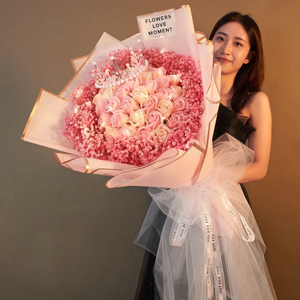 。超大满天星干花永生花情人节送朋友闺蜜女友妈妈生日礼物花束表