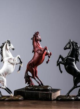 欧饰式站立RDW002马摆件书家树居客厅玄关房办公桌装品马到成功脂