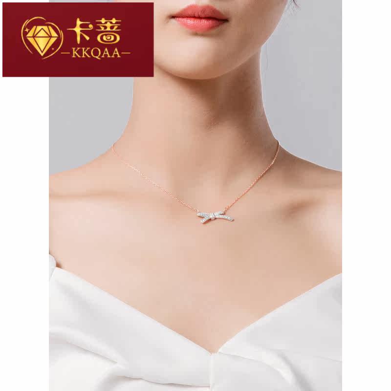 kkqaa施华世洛奇蝴蝶结女锁骨链 卡蔷饰品项链