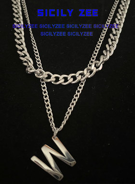 SIZEE叠戴钛钢T恤女潮双层字母