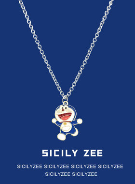 蓝胖子潮酷机器猫吊坠动漫饰项链