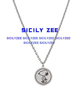 SICILYZEE钛钢圆牌不掉色项链女潮ins个性嘻哈简约百搭土酷毛衣链