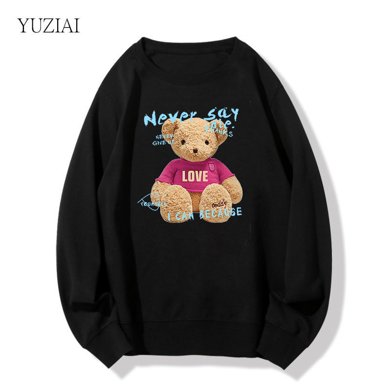 oversize圆领秋冬新款加绒男外套 羽姿暧卫衣/绒衫