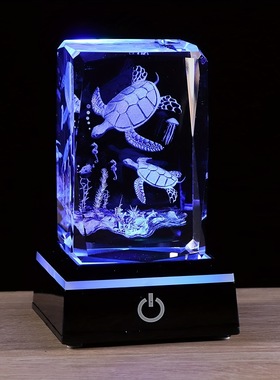 创意3d水晶内雕558发光小夜灯摆件工艺品生日圣诞礼物送孩子恋人