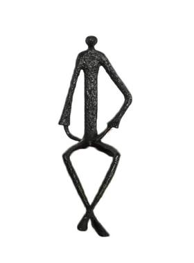 北欧样板间黑色抽象人物雕塑摆件创意酒柜装饰品电视柜玄关摆设人