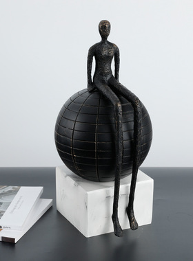 极简样板房客厅长腿人摆件酒店抽象芝麻街创意雕塑装饰品摆设