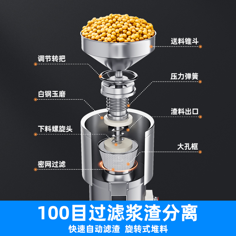 荣事达磨浆机商用豆浆机大容量早餐店渣浆分离米浆机豆腐豆花免滤