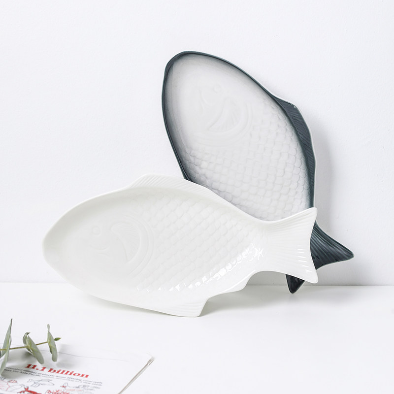 居韵北欧蒸鱼盘餐具盘子鱼盘家用创意新款大号鱼形盘装鱼盘子,淘宝优惠券,粉丝福利购,淘宝优惠卷