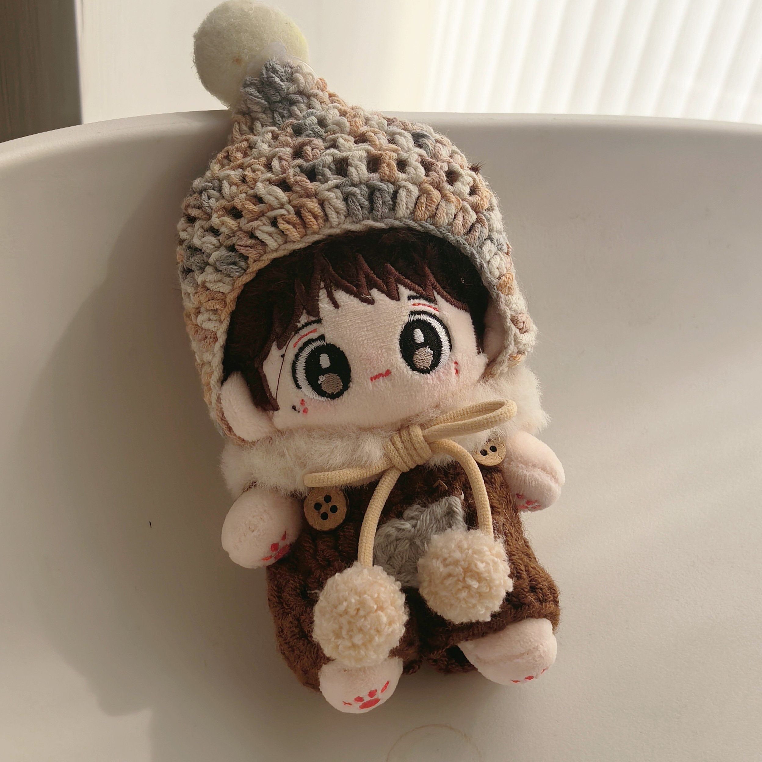 爆款10厘米挂件新年款式娃衣棉花娃娃红色背带裤帽子替换装,淘宝优惠券,粉丝福利购,淘宝优惠卷