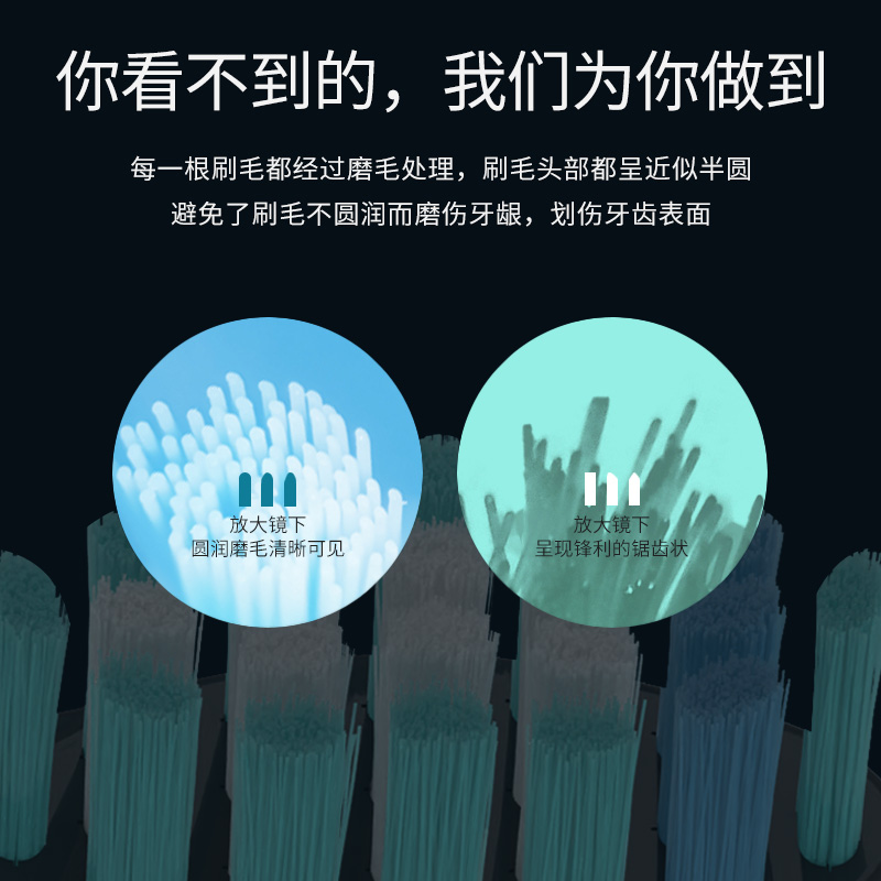 美天莱适配apiyoo艾优P7/Y8电动牙刷头sup爱优成人替换刷头黑色