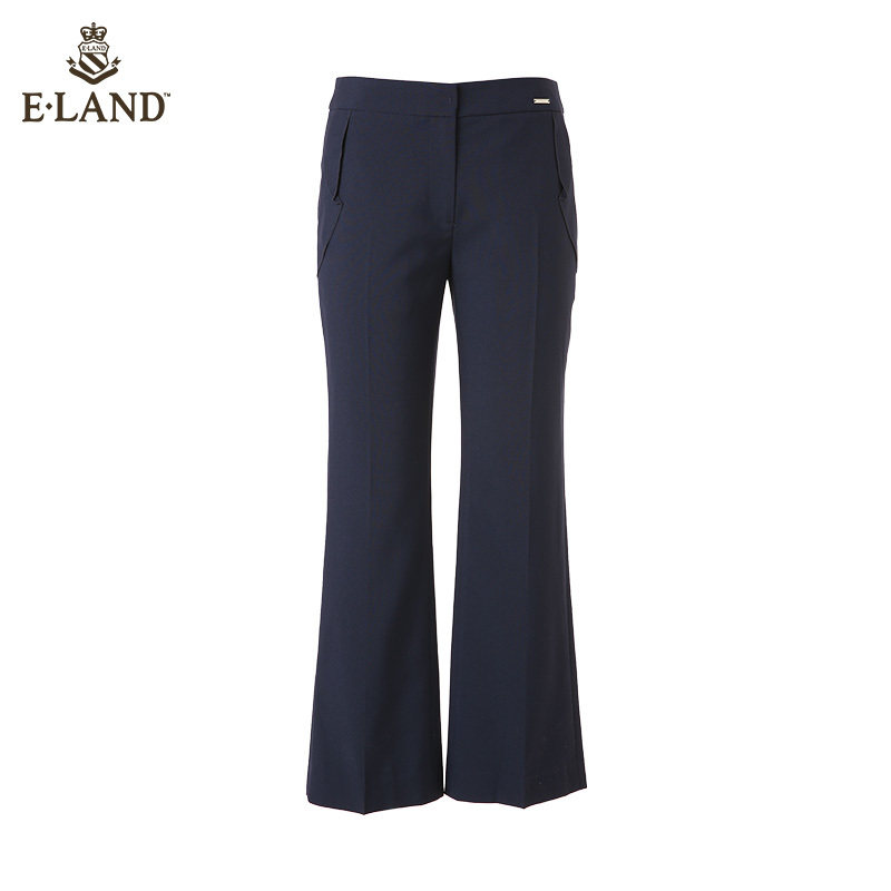 eland法国小众垂感黑色通勤阔腿裤 衣恋集团outlets店休闲裤