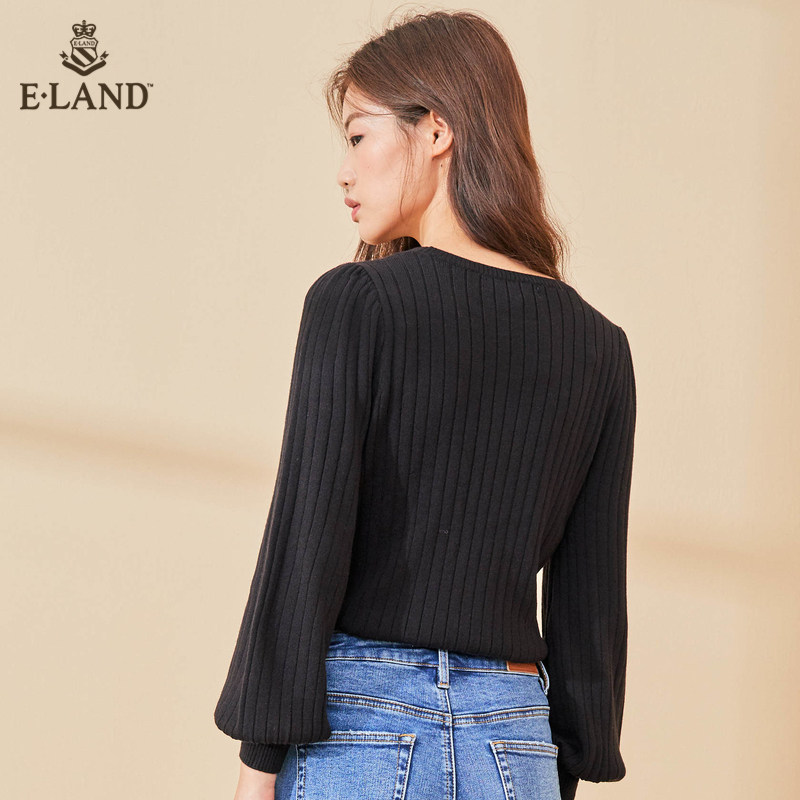 eland2020秋季新款圆领纯色打底衫 衣恋集团outlets店毛衣