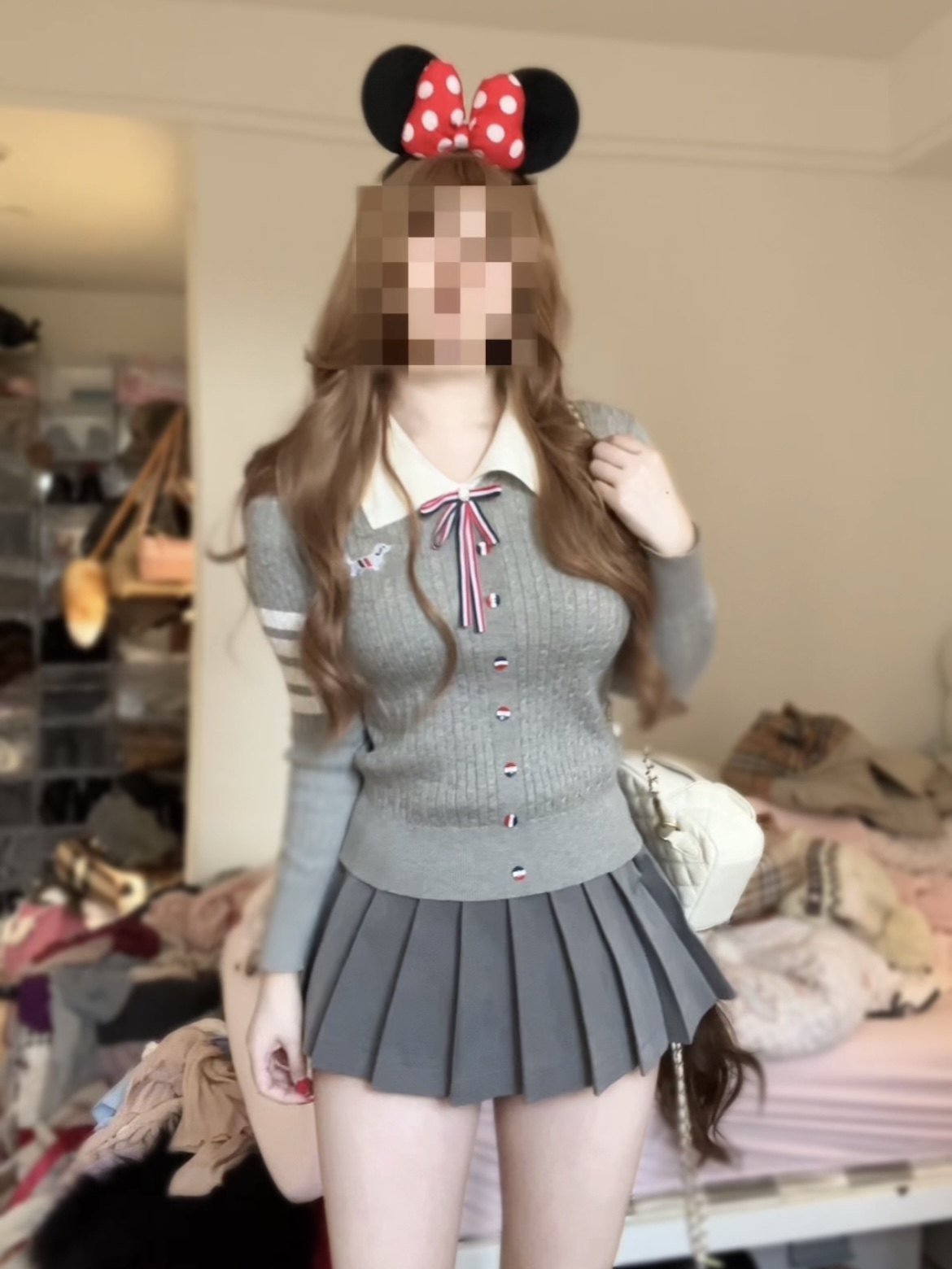 荔桃想睡觉ya【学院甜心】学院风针织套装女秋冬POLO领毛衣百褶裙,淘宝优惠券,粉丝福利购,淘宝优惠卷