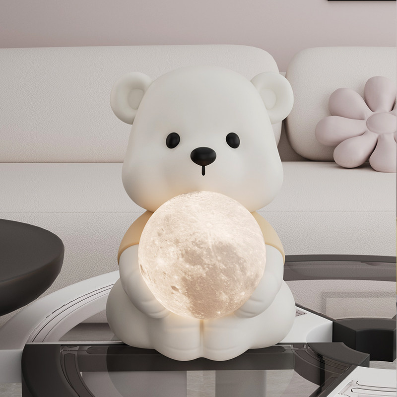 卡通小熊卧室床头夜灯家居桌面摆件客厅电视柜玄关装饰品生日送礼,淘宝优惠券,粉丝福利购,淘宝优惠卷