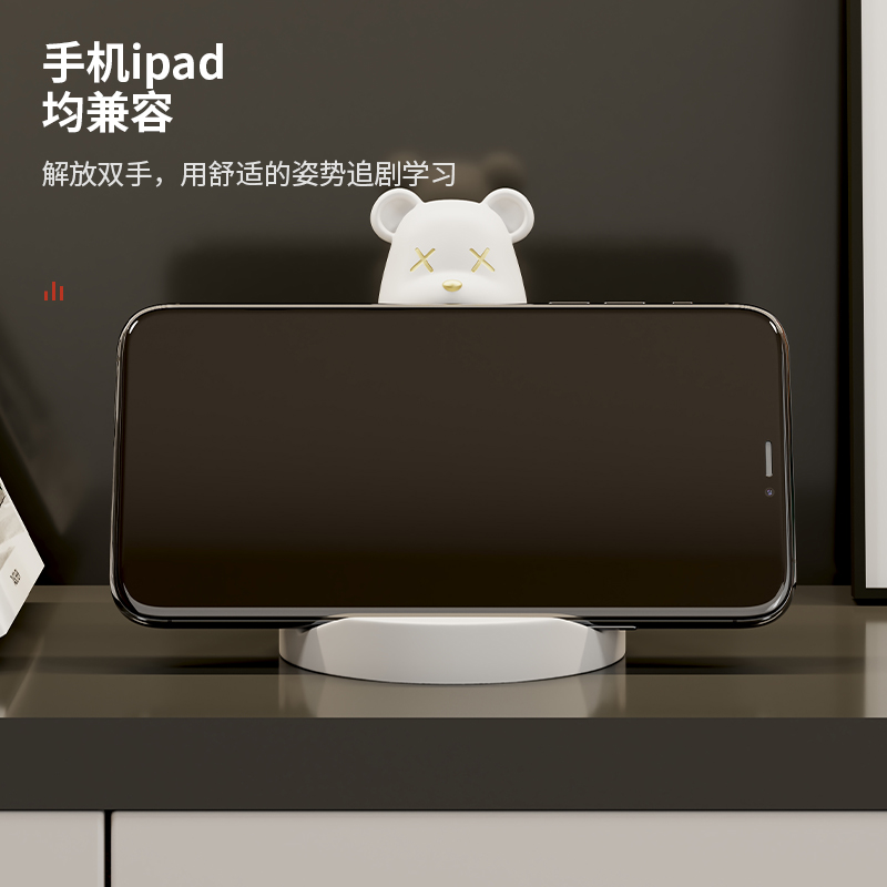 可爱创意暴力熊手机支架桌面摆件办公室装饰品高档轻奢生日礼物 - 图1