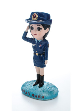 空军公仔女军人手办女兵玩偶摆件