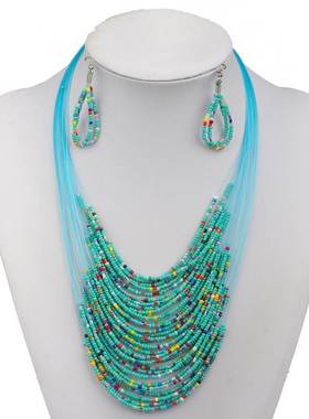 necklaces fashion jewelry set earrings women 米珠女项链耳饰
