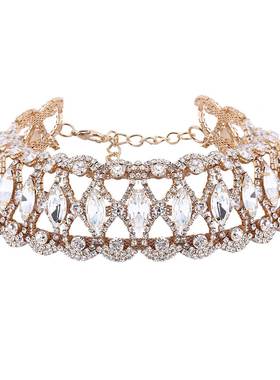 欧美夸张锆石水晶颈链性感项链女 choker necklace women jewelry