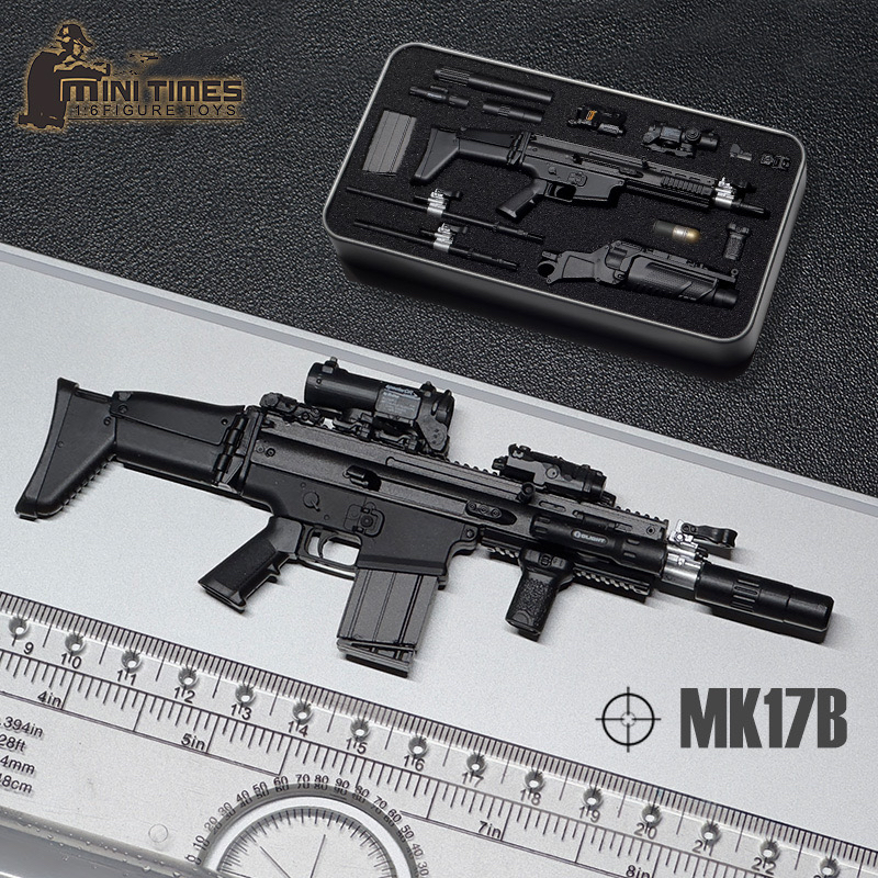 现货 mini times toys 1/6比例 MK16 MK17 MP7 武器模型 不可发射 - 图0