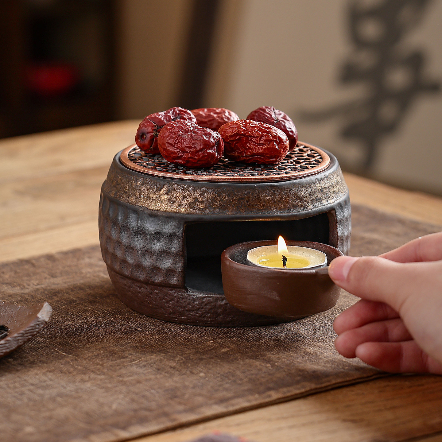 陶瓷粗陶围炉煮茶烤茶家用室温茶炉香薰炉蜡烛加热复古茶道熏香器,淘宝优惠券,粉丝福利购,淘宝优惠卷