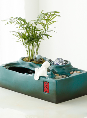 插电式循环流水家居办公室摆件