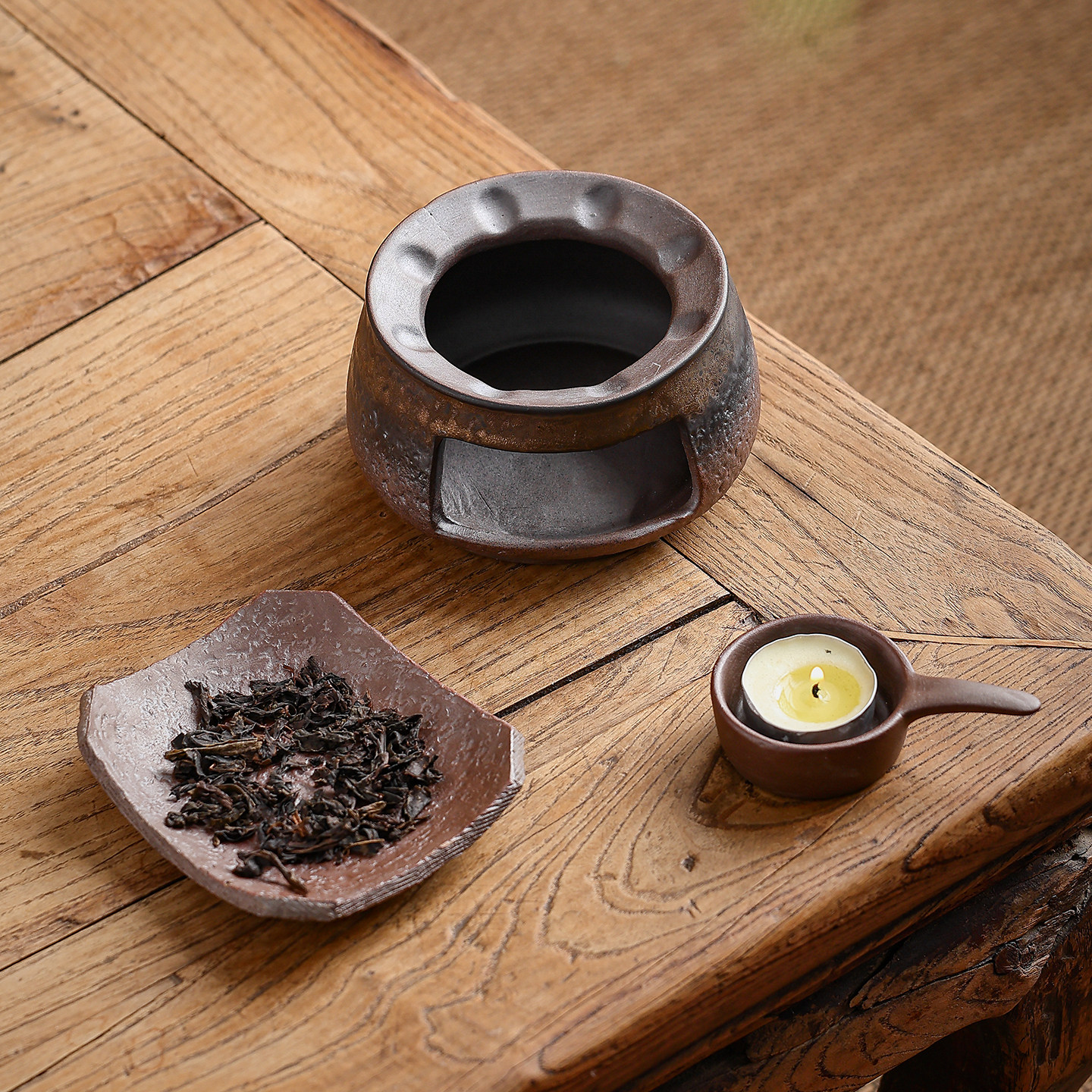 陶瓷粗陶围炉煮茶烤茶家用室温茶炉香薰炉蜡烛加热复古茶道熏香器,淘宝优惠券,粉丝福利购,淘宝优惠卷