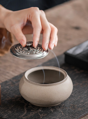 福满灵芝盘香炉复古陶瓷香薰炉