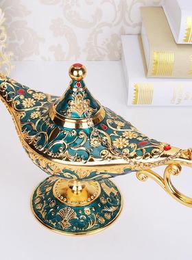 阿拉丁神灯家用复古东南亚工艺品轻奢创意书房许愿灯俄罗斯摆件