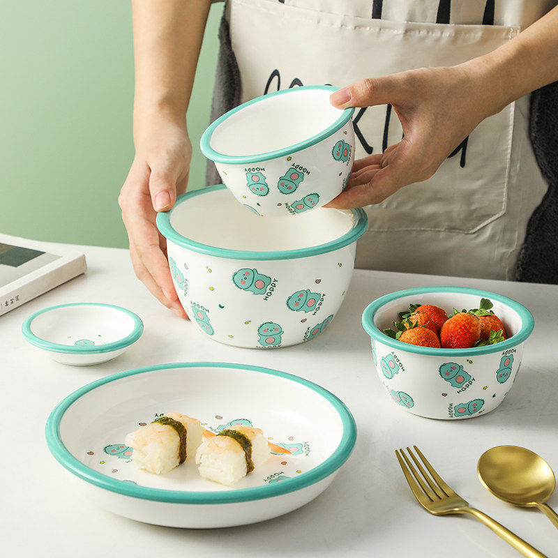 卡通碗碟家用恐龙可爱儿童吃饭碗2023新款宝宝饭碗陶瓷餐具盘子,淘宝优惠券,粉丝福利购,淘宝优惠卷