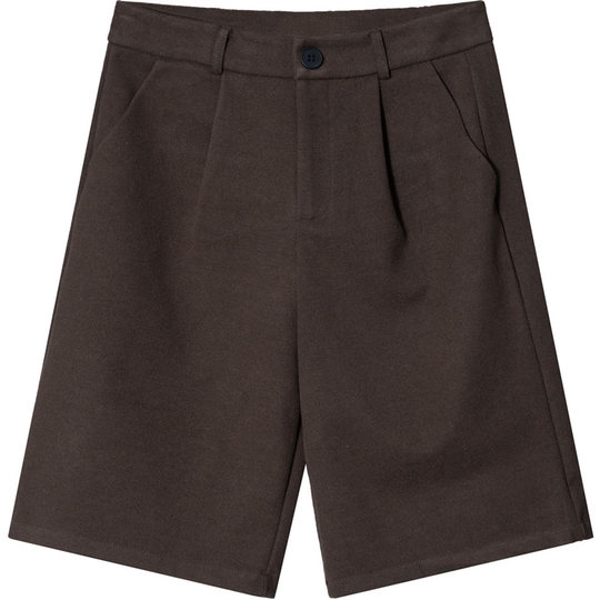 Повседневные прямые шерстяные брюки с высокой талией