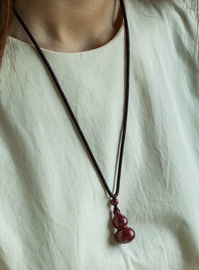 朱砂福禄葫芦钥匙扣紫金砂手机链元宝车钥匙手机挂件低含量朱砂