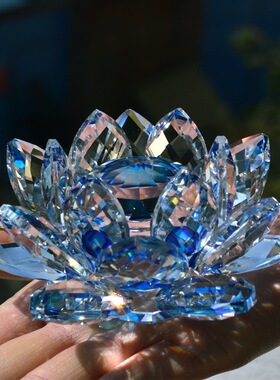 源头工厂直供批发水晶莲花家居摆件客厅装饰工艺品中式莲花摆件