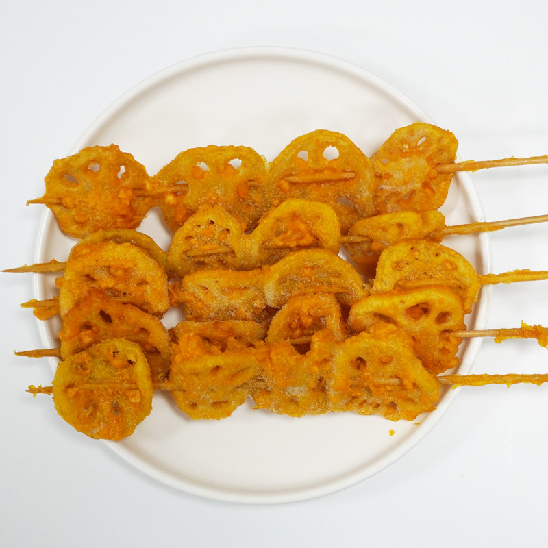 整箱李亿浩香酥藕片串200串半成品裹粉莲藕串油炸烧烤食材商用