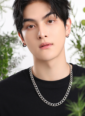 钛钢古巴链男士项链锁骨链男配饰