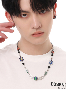 VOYAGE仙人掌星球项链男潮百搭