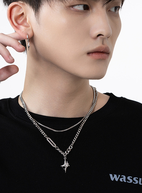 VOYAGE双层叠戴芒星镶钻项链