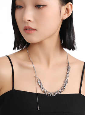 VOYAGE长款抽拉麦穗吊坠项链配饰