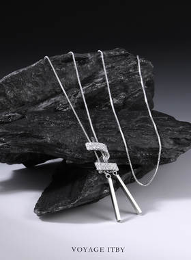 锆石扭结流苏长款项链女款轻奢