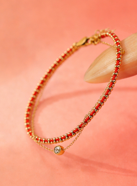 新年本命年双层红绳手链手串手饰