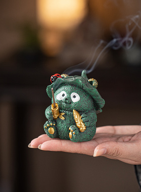 禅意中式青砂熊猫香插