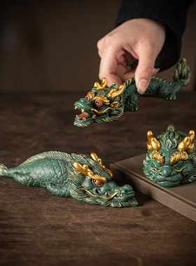 瓷山造物青砂装饰摆件中式书房