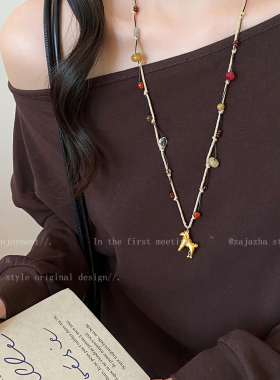 2025新款马上有钱编织绳项链女