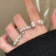 Anillo abierto de perlas barrocas francesas para niñas