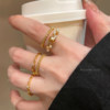 Korean style silver pearl thin ring for women