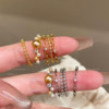 Korean style silver pearl thin ring for women