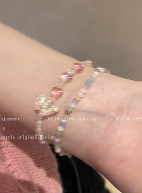 串珠亚克力蝴蝶手链ins小众设计