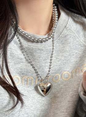 简约爱心吊坠项链女生夏天