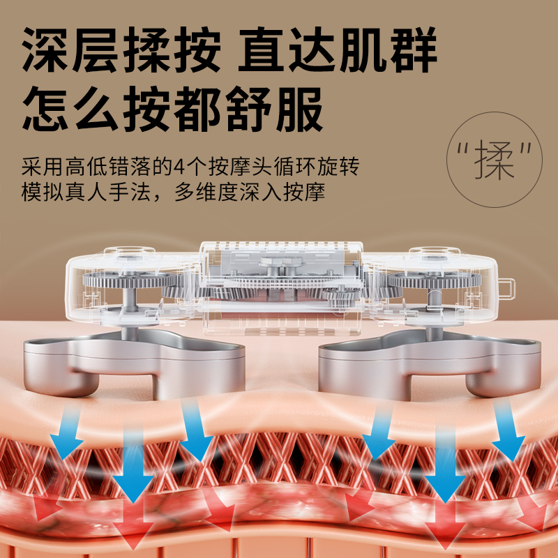 南极人按摩枕家用热敷按摩器颈椎腰部背部办公室神器肩颈按摩垫