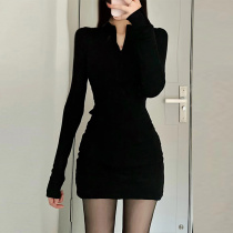 Hot Brother-in-law Dress Skirt Woman Wrap Hip Tight Knit Short Dresses Small Moms Suit Autumn Winter Plus Suede 2023 New Hitch